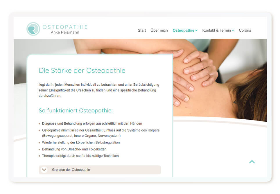 mobiles Webdesign Osteopathie